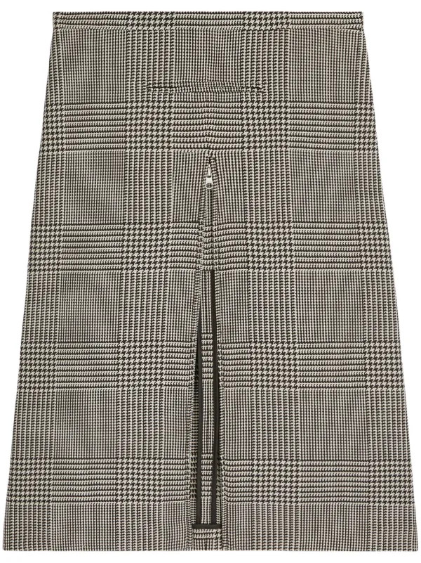 Courrèges zip-detail Checked Midi Skirt | Black | FARFETCH | Farfetch Global