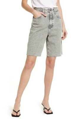 AG Kerah Relaxed High Rise Raw Hem Bermuda Shorts in Chalkboard Size 27 | eBay US