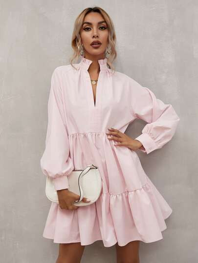 Notch Neck Smock Dress | SHEIN