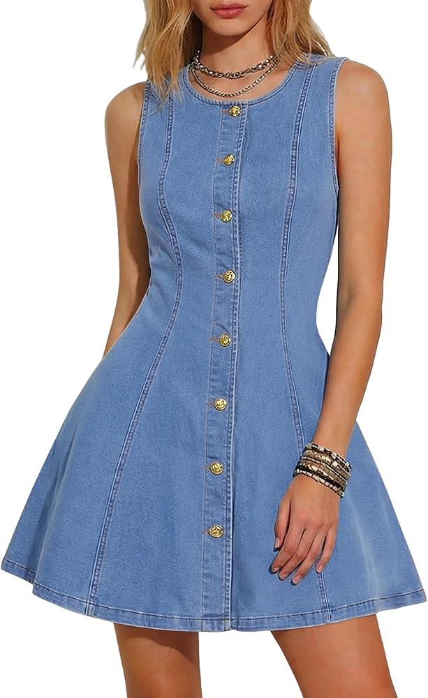 Women Denim Dress Sleeveless Mini Jean Dresses Western Outfits 2026 | Amazon (US)