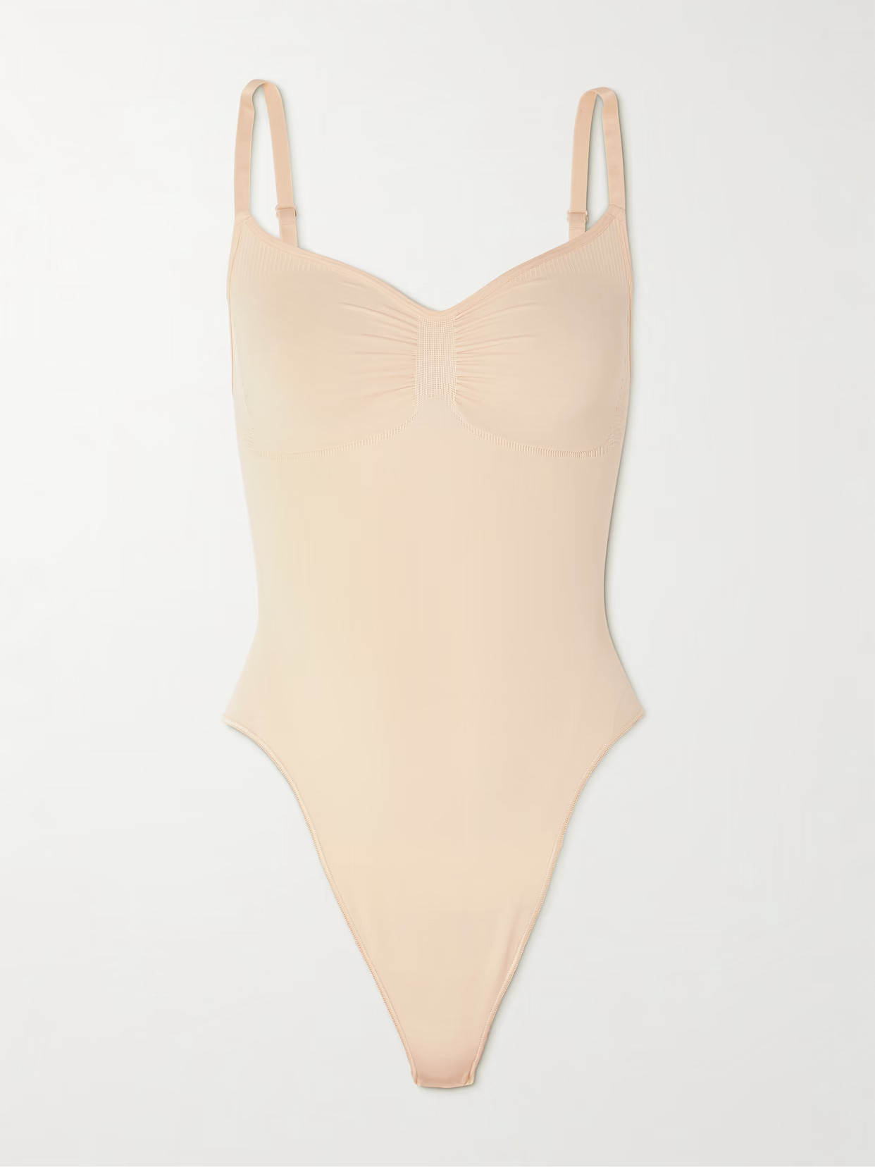 SKIMS - Seamless Sculpt Thong Bodysuit - Sand | NET-A-PORTER (US)