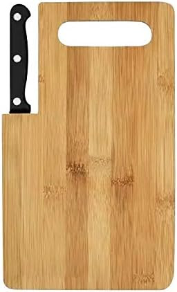 Bamboo Cutting Board Small Wood Board with Handle Build in Knife Cut Cheese Vegetable Fruit | Amazon (US)