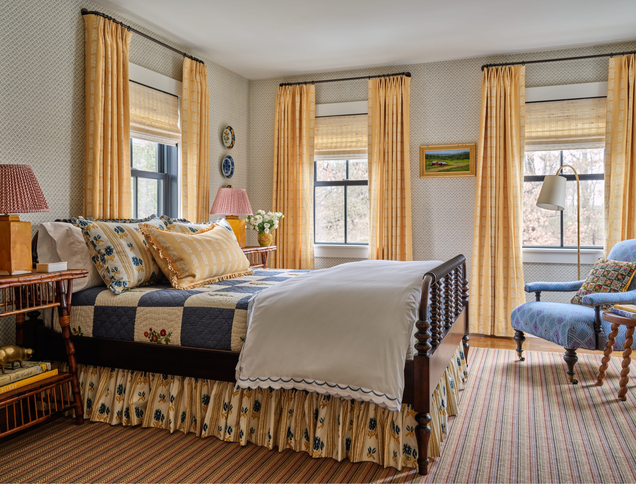 New England Cottage core costal bedroom 







bedding, light, lamp, duvet, quilt, wallpaper, chair, curtains 

#LTKstyletip #LTKSeasonal #LTKhome