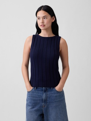 Relaxed Ribbed Boatneck Tank Top | Gap Factory