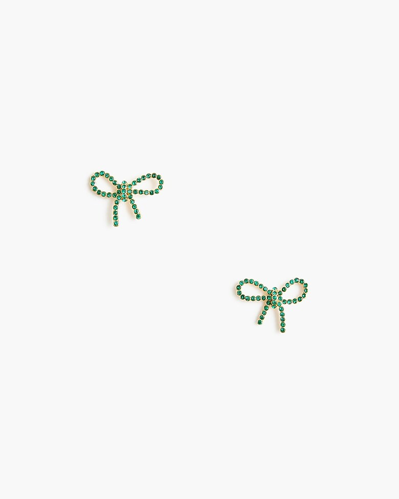 Crystal bow stud earrings | J.Crew Factory