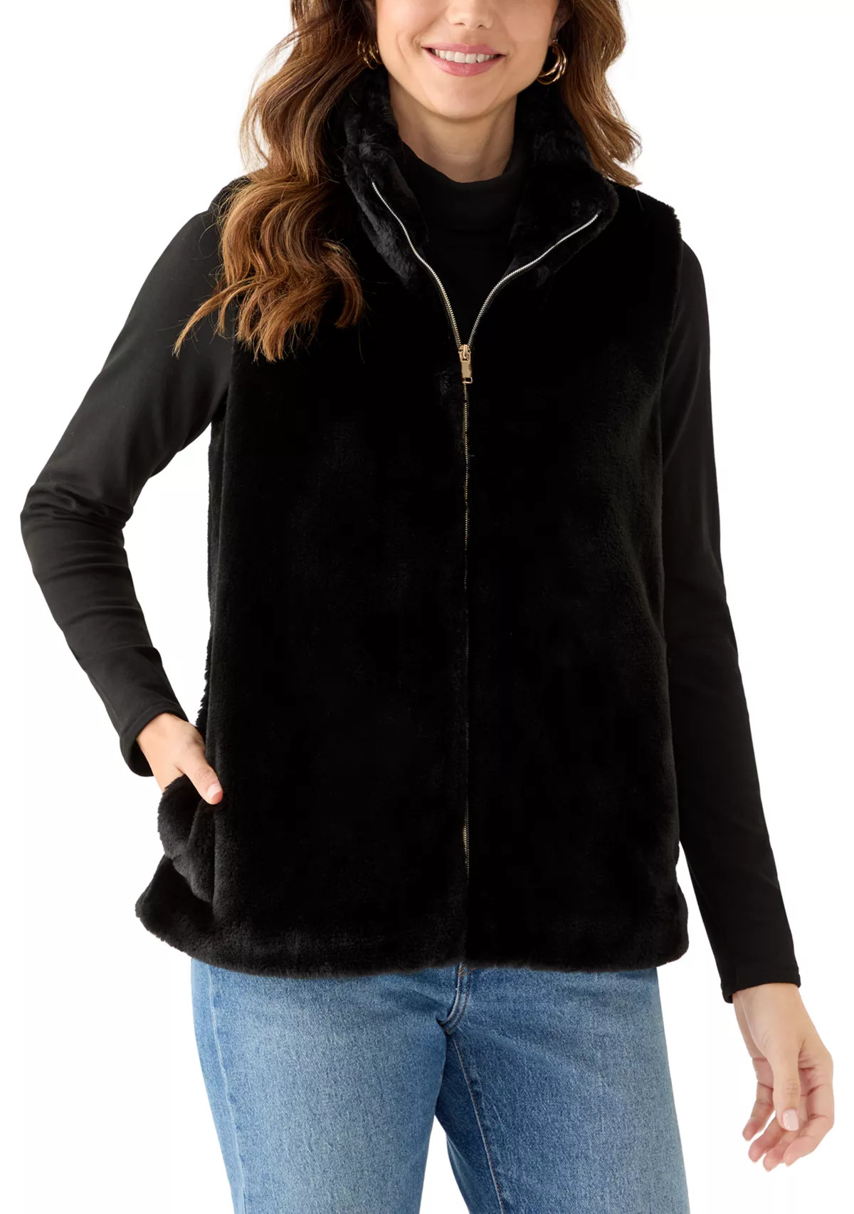 Crown & Ivy™Women's Fur Vest | Belk
