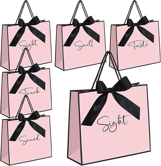 Sweetude 5 Pcs Senses Gift Bags for Him and Her 11.8 x 9.8x 3.9'' Elegant Thank You Paper Gift Ba... | Amazon (US)