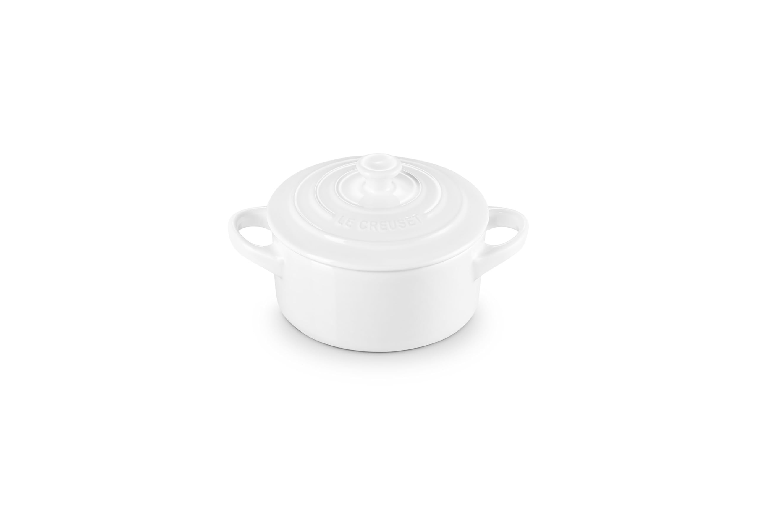 Le Creuset Stoneware Mini Round Cocotte, 8 oz., White | Amazon (US)