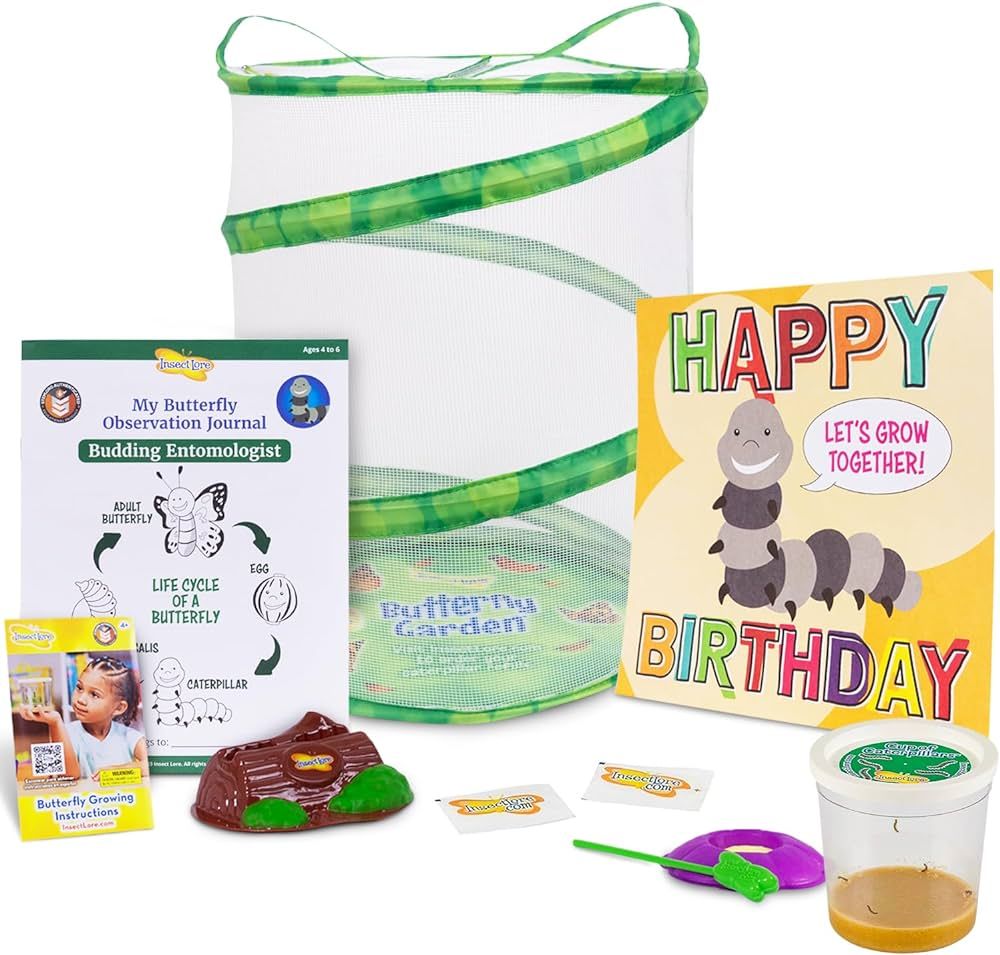 Insect Lore Birthday Butterfly Garden | Butterfly Growing Kit with Live Caterpillars | 5 Caterpil... | Amazon (US)