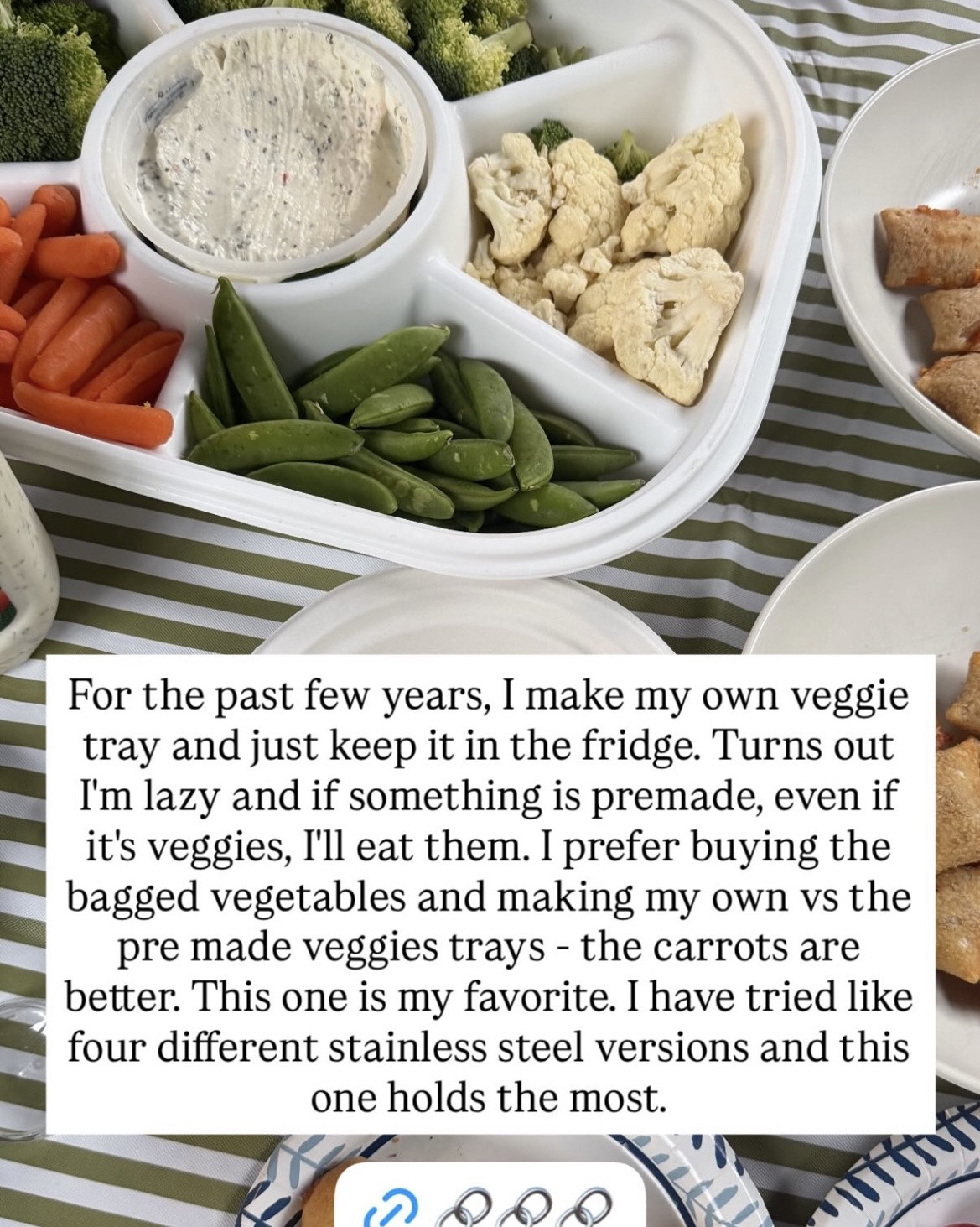 Honestly, 10/10 snack/party tray — I like it because it comes with a lid for fridge storage and travel, holds a lot, and is only $25 compared to pricier stainless steel versions.

#LTKHome #LTKfoodie #LTKdayinmylife
