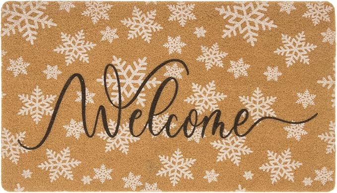 Winter-Welcome-Doormat Outdoor-Entrance Cute Snowflake Door Mat Non Slip Christmas Holiday Coir D... | Amazon (US)