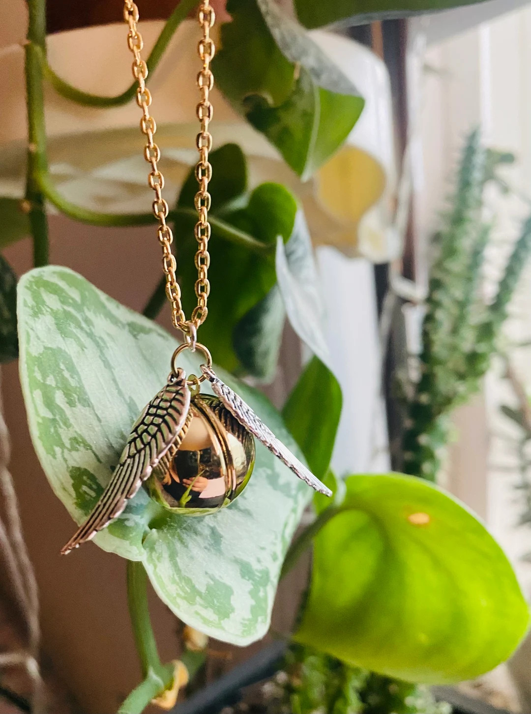 Wizard HP Inspired Winged Golden Snitch Ball Locket Necklace. - Etsy | Etsy (US)