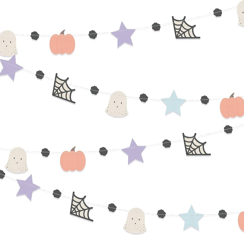 Cheerland Halloween Garlands Pastel Pumpkin Ghost Banners Photo Booth Backdrop for Birthday Hallo... | Amazon (US)