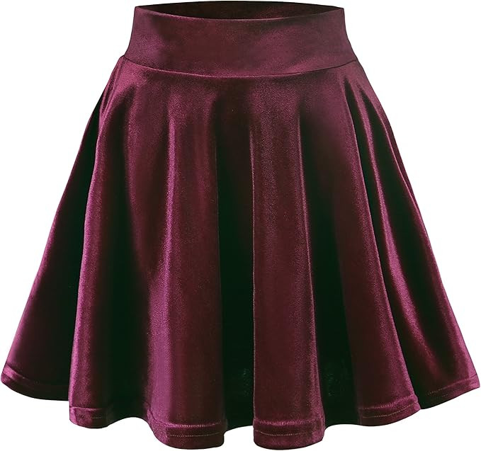 Urban CoCo Women's Vintage Velvet Stretchy Mini Flared Skater Skirt | Amazon (US)