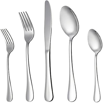 LIANYU 20-Piece Silverware Flatware Cutlery Set, Stainless Steel Utensils Service for 4, Include ... | Amazon (US)