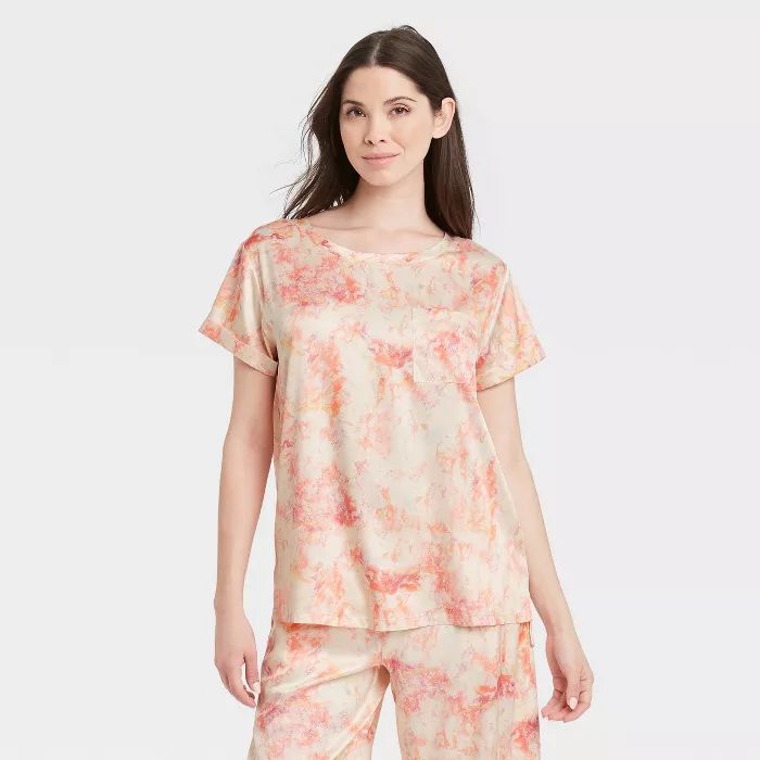 Women's Tie-Dye Satin Sleep T-Shirt - Stars Above™ Pink | Target