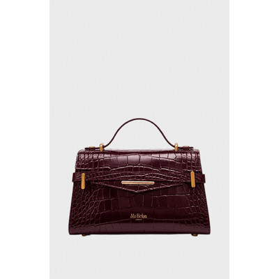 Mi Bolsa London Mi Croc Embossed Leather Top Handle in Burgundy at Nordstrom | Nordstrom
