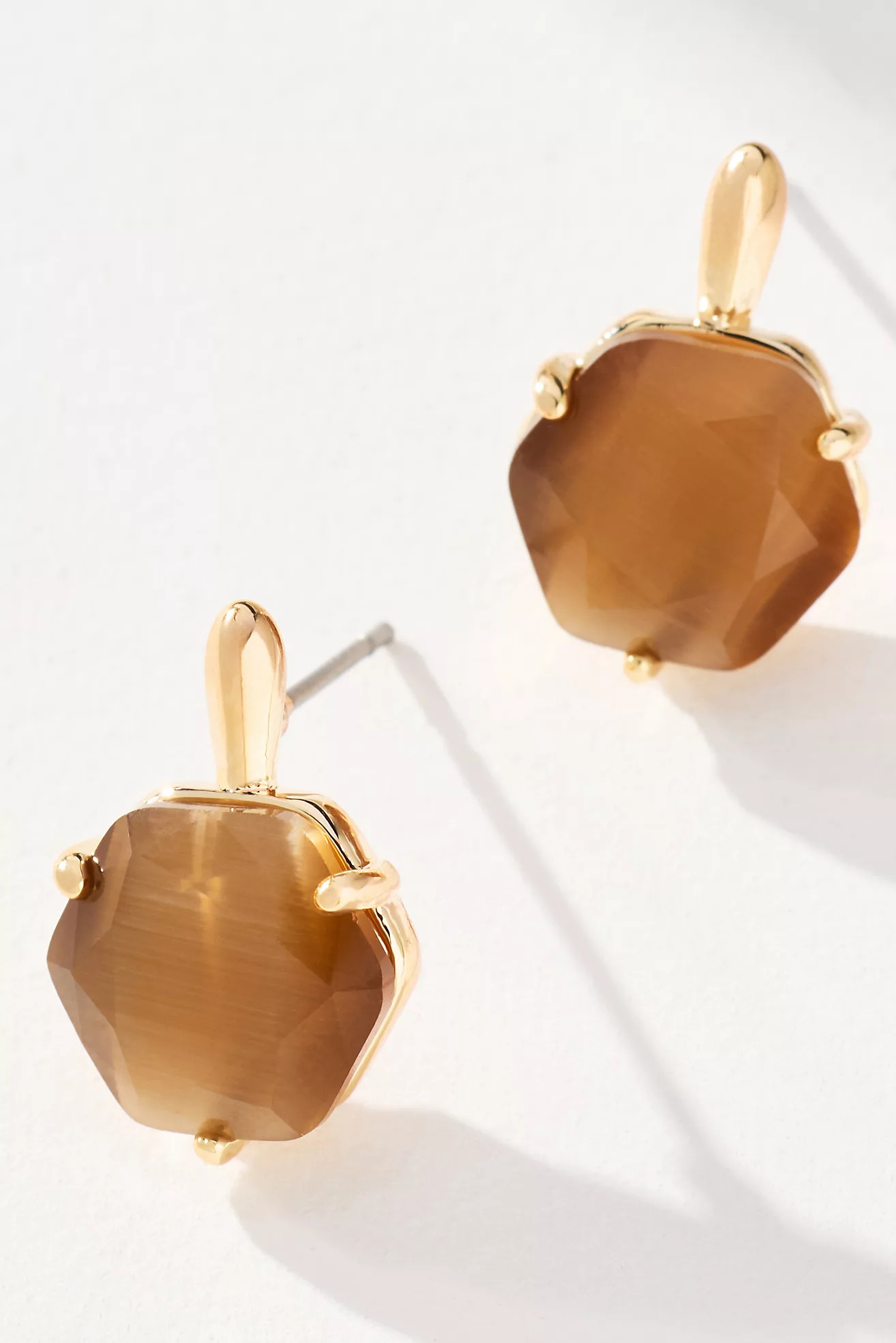 Hexagon Stone Post Earrings | Anthropologie (US)