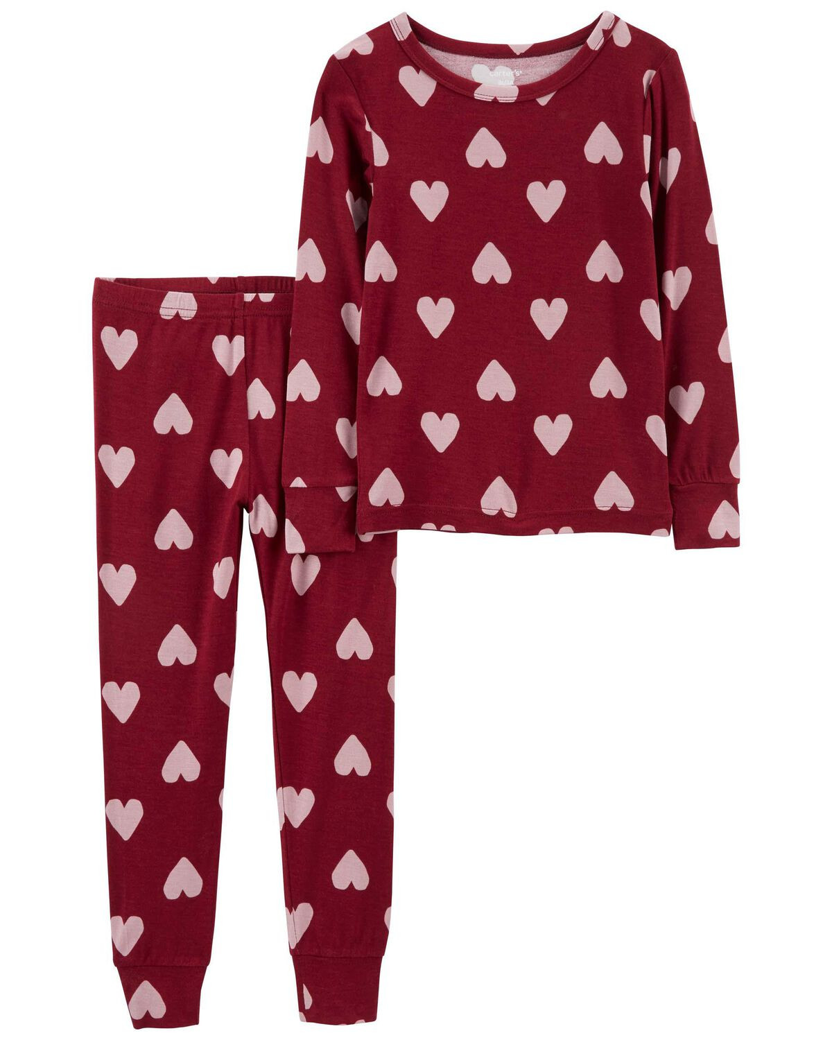 Maroon Toddler 2-Piece Heart PurelySoft Pajamas | carters.com | Carter's