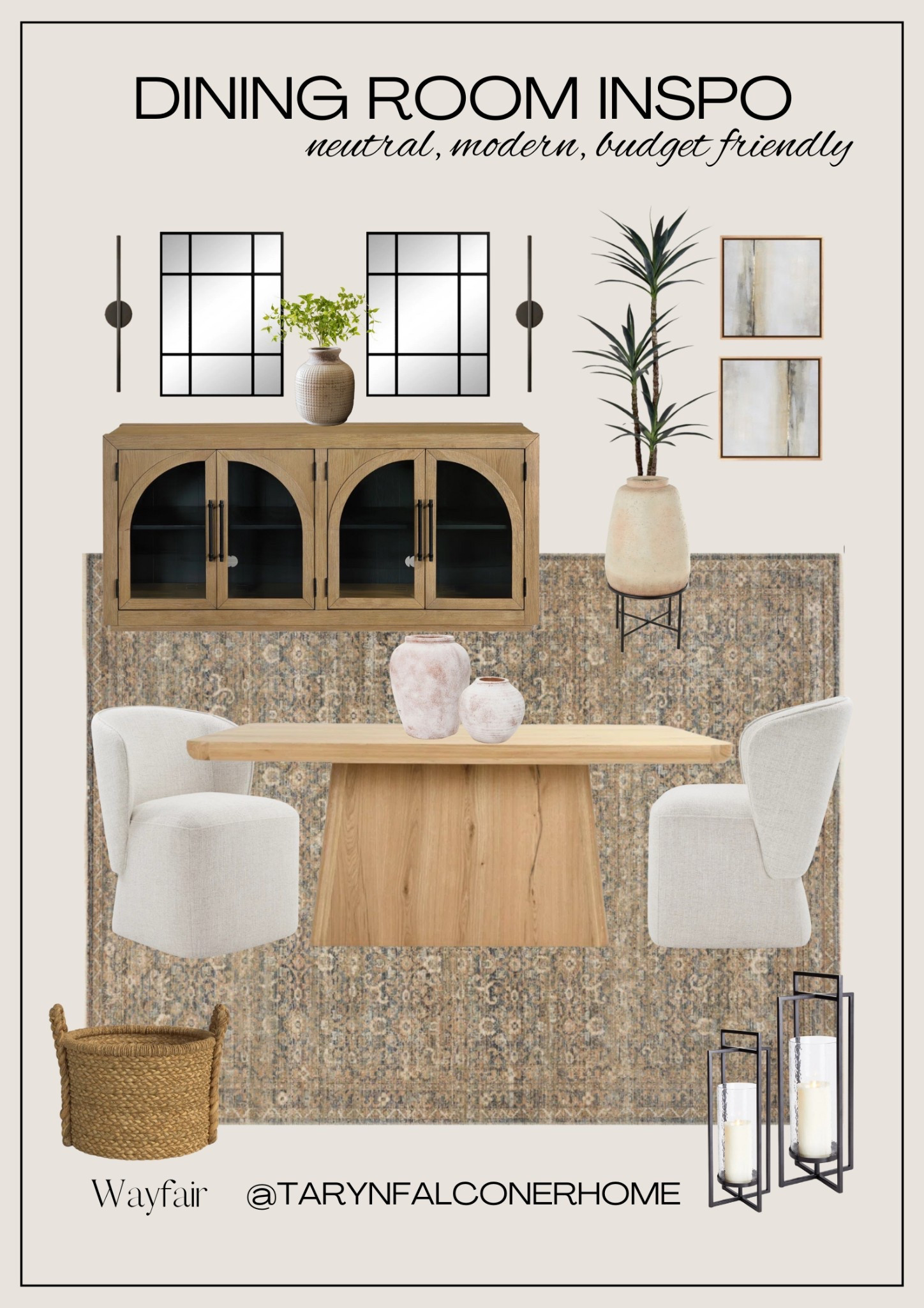 Shop these beautiful neutral dining room finds🤎

#diningroom #diningtable #diningchairs #console #mirror #rug #floorcandles #artwork #homefinds #neutralhome

#LTKHome