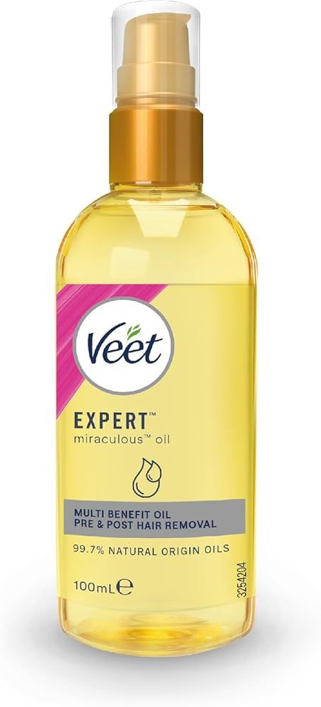 Veet Miraculous Oil, Pre & Post Hair Removal, All Skin Types & Body Areas, 100ml, With Omega 3, V... | Amazon (UK)