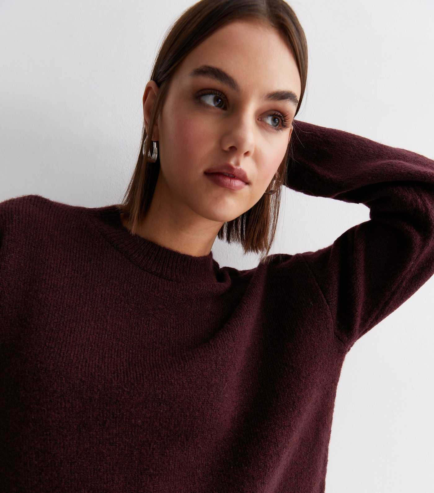 Burgundy Knit Crew Neck Jumper | New Look | New Look (UK)