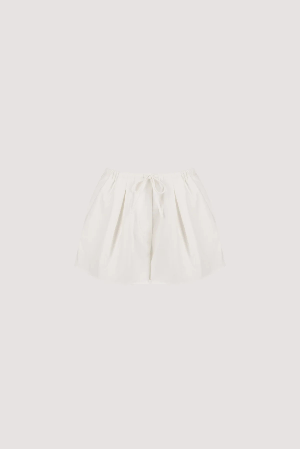 RHEA WHITE COTTON DRAWSTRING SHORT | DISSH