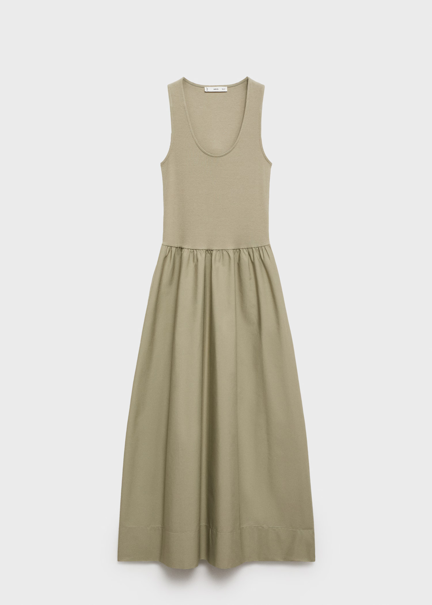 Flared dress in combined fabric - Women | MANGO United Kingdom | MANGO (UK)