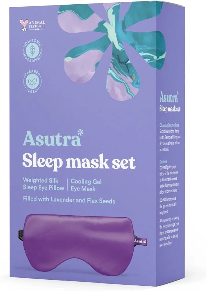 ASUTRA Silk Eye Pillow, Purple Box Set | Filled w/Lavender & Flax Seeds | Weighted | Meditation &... | Amazon (US)