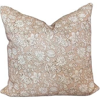 Neutral Modern Vintage Whimsical Floral Pillow Cover | Amazon (US)