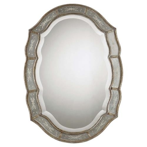 Collette French Antique Etched Gold Leaf Wall Mirror | Kathy Kuo Home
