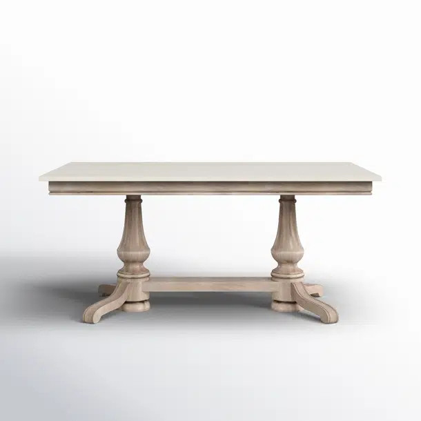 Aberdale 66" Trestle Dining Table with Marble Top | Wayfair North America