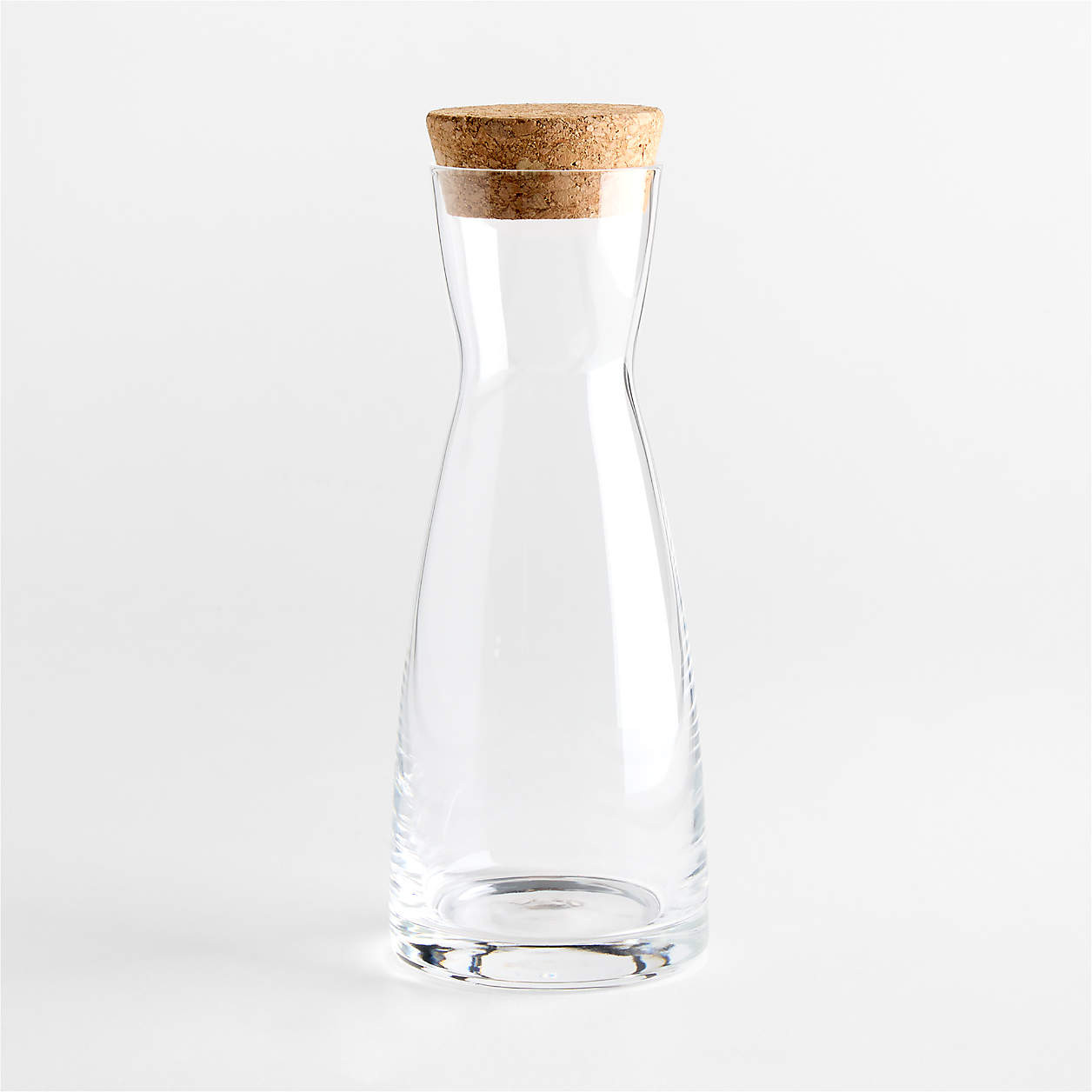 18.5-oz. Glass Carafe with Cork Lid | Crate & Barrel | Crate & Barrel
