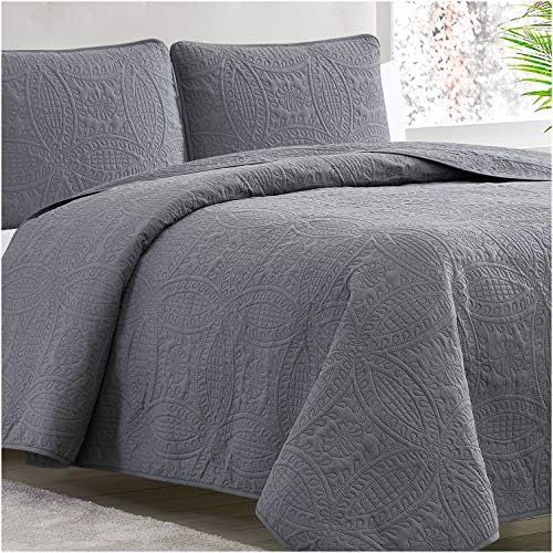 Mellanni Bedspread Coverlet Set - King Bedding Cover with Shams - Ultrasonic Quilting Technology ... | Amazon (US)