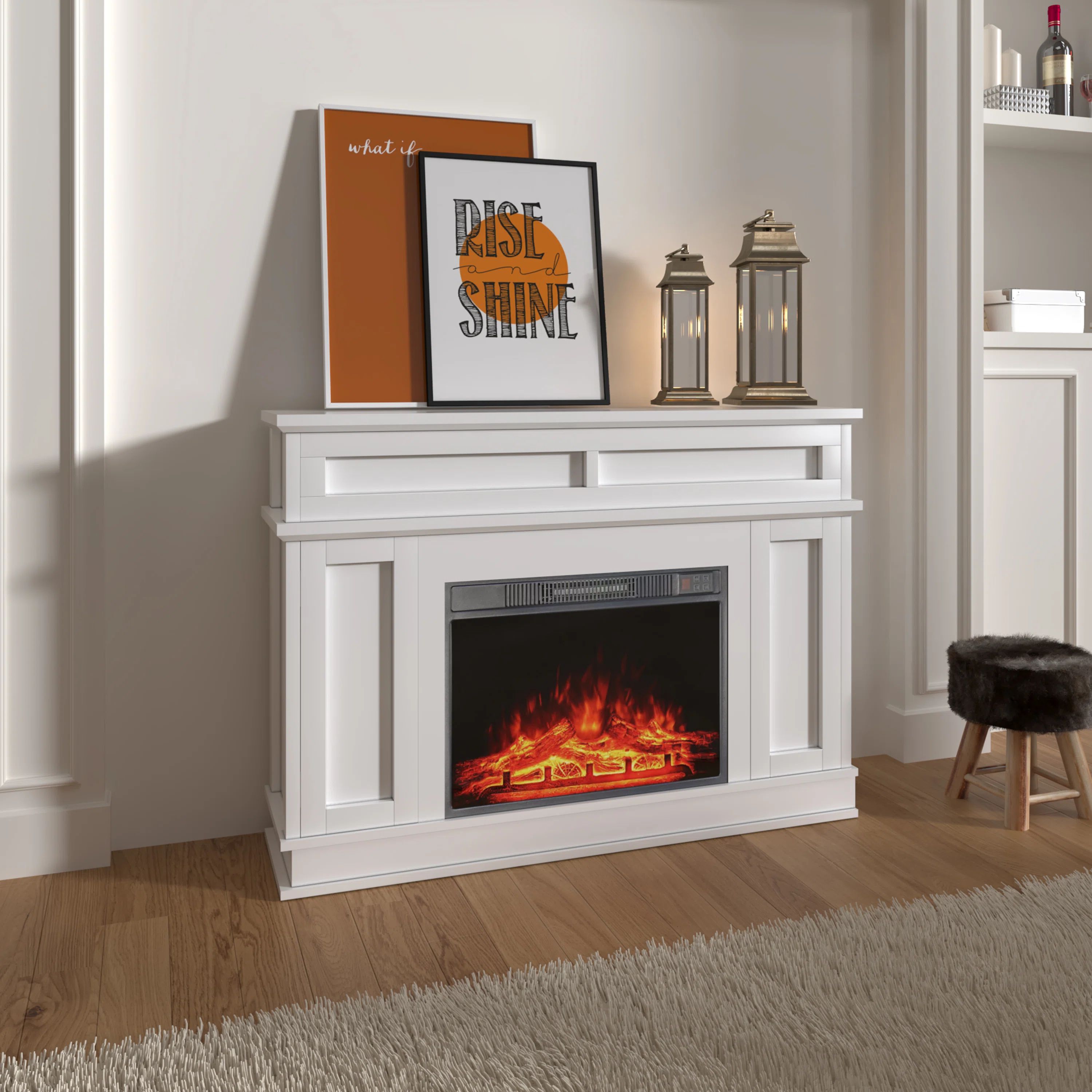 47.2'' Electric Fireplace with Cabinet | Wayfair North America