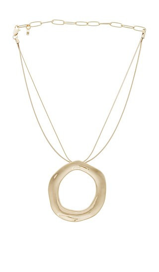 Ettika Open Circle Statement Necklace in Metallic Gold. | Revolve Clothing (Global)