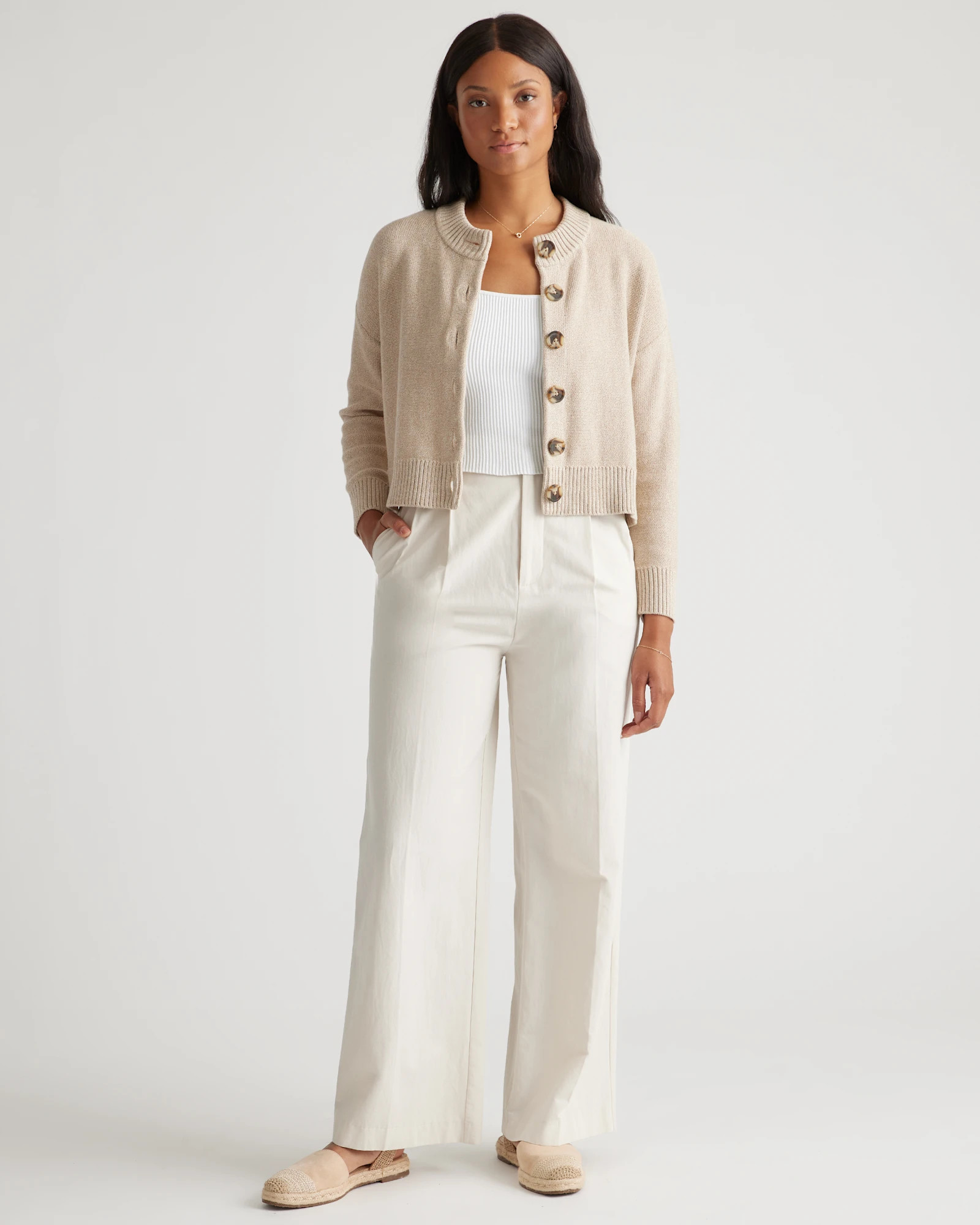 100% Organic Cotton Cropped Cardigan | Quince