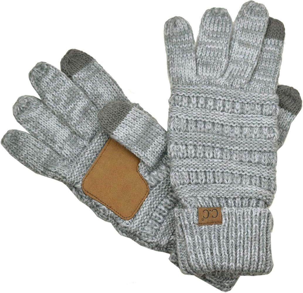 C.C Unisex Cable Knit Winter Warm Anti-Slip Touchscreen Texting Gloves | Amazon (US)