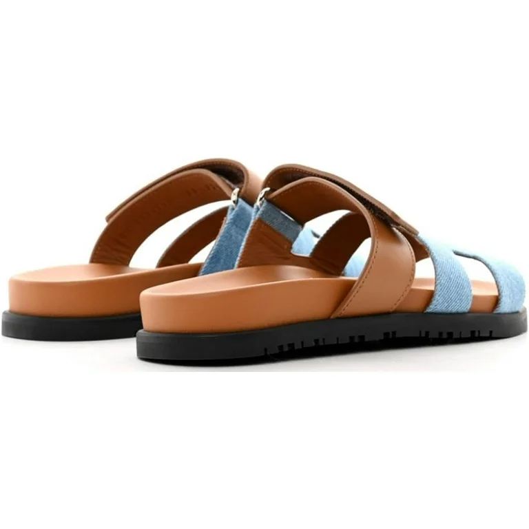 Women's Slide Sandal Leather Sandals Strap Non Slip Platform Sandals Adjustable Strap Open Toe Le... | Walmart (US)