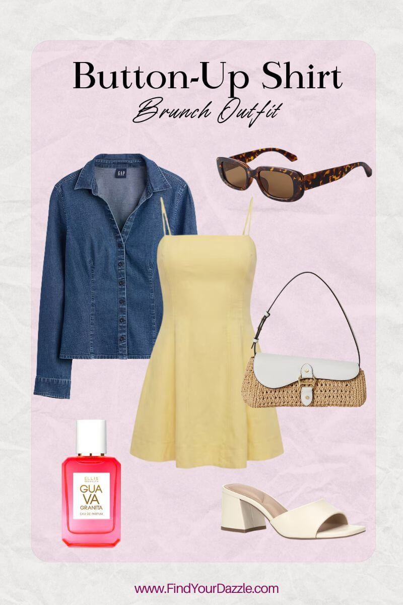 Button up shirt summer outfit idea with a yellow mini dress!

#LTKSeasonal