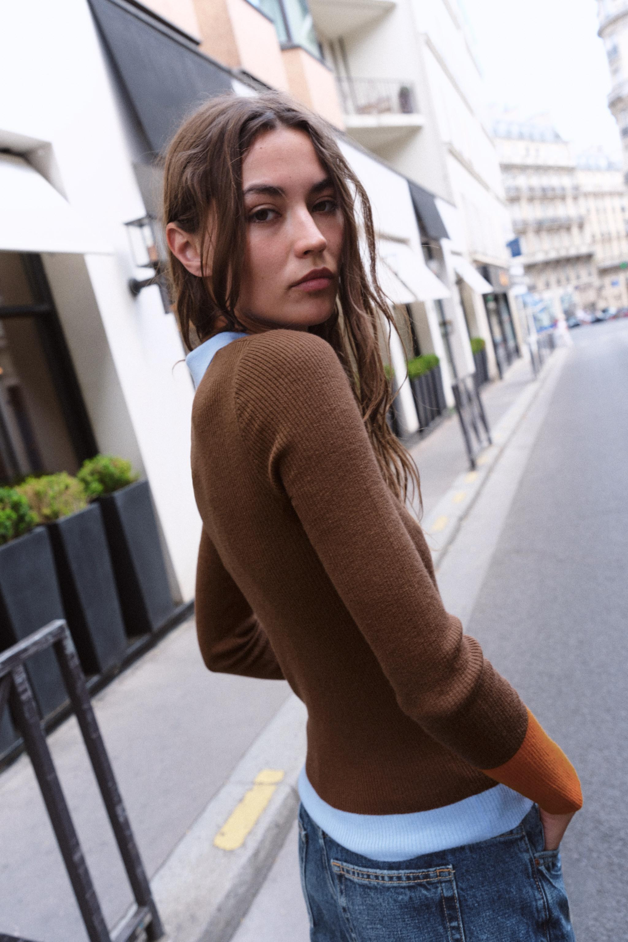 COLOR BLOCK RIBBED KNIT POLO | Zara US