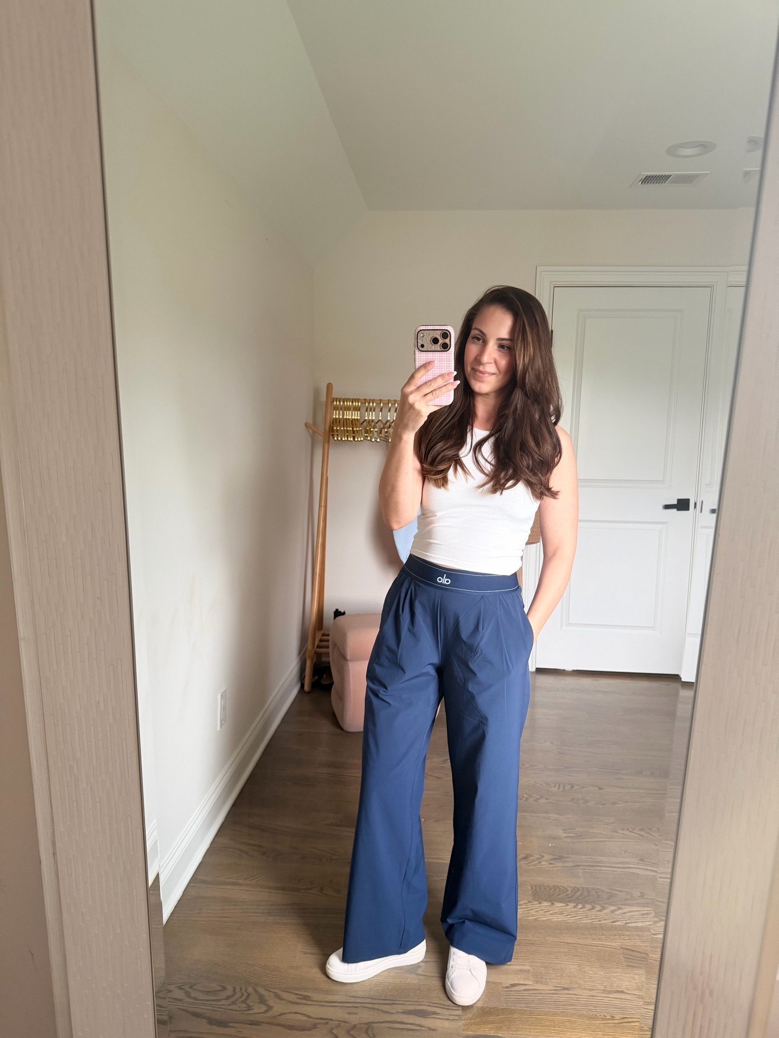 The Alo Suit Up Trouser has been a go to for me recently.  Lightweight, loose, relaxed fit. Side pockets and a boxer style waistband.  The front pleats add a tailored touch that dresses them up a bit, too.  

Wearing regular length size small.

Tank - Amazon
Shoes - M.GEMI (linking similar)

#LTKActive #LTKOver40 #LTKSeasonal