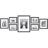 Gallery Perfect 7 Piece Black Gallery Wall Kit Picture Frame Set with Decorative Art Prints & Han... | Amazon (US)