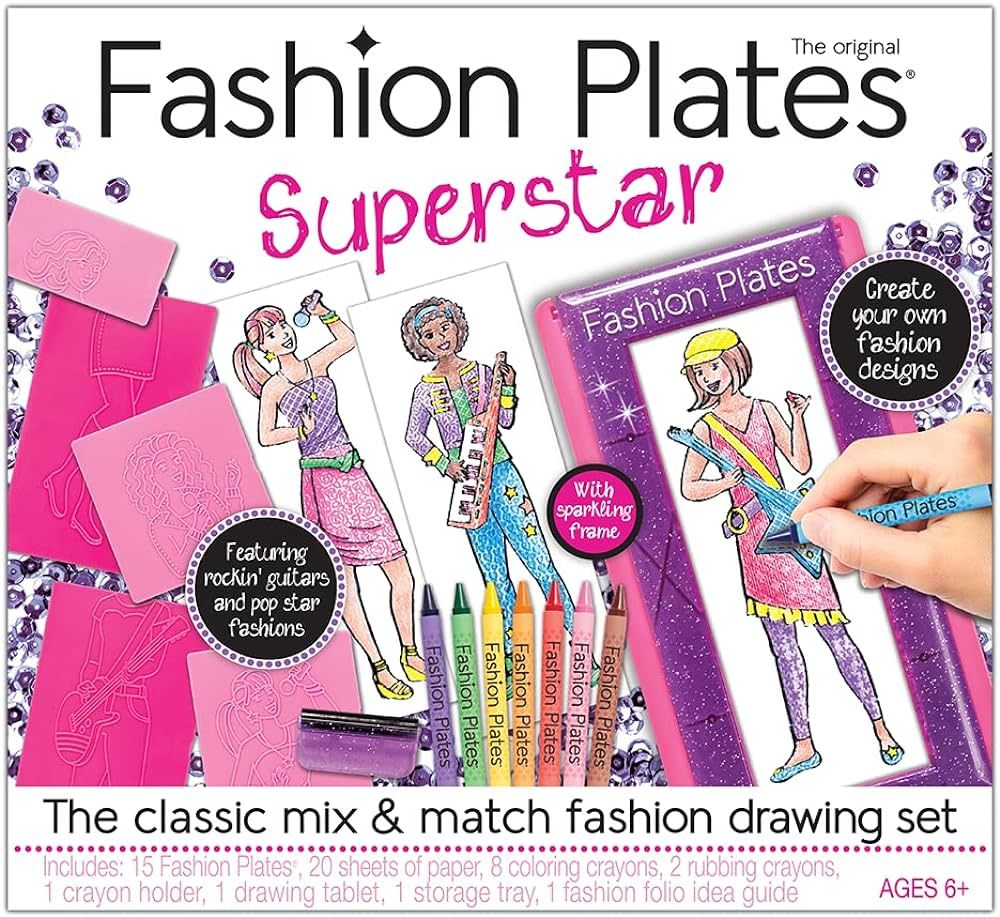 PlayMonster Fashion Plates Superstar - Mix-and-Match Drawing Set - Make 100s of Fabulous Fashion ... | Amazon (US)