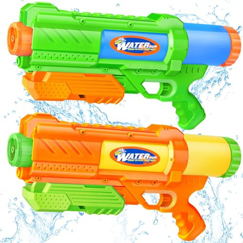 Super Water Gun for Kids Adults: 2 Pack Super Water Gun Soaker 1200cc Squirt Blasters with Impressive Range - Ideal Toys for Boys Girls Summer Outdoor Swimming Pool Water Toys Fun | Amazon (US)