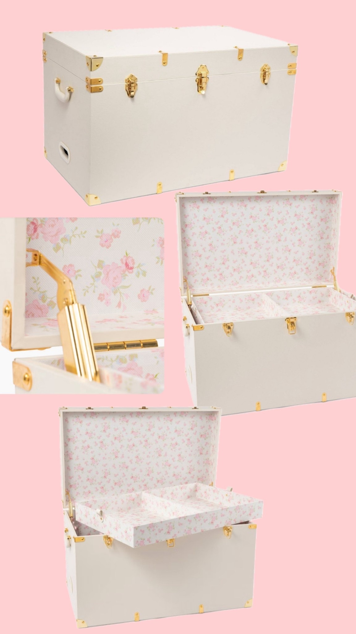 The most gorgeous girly floral hard sided trunk piece for under $200! This is giving Love Shack Fancy vibes & I love that is has a removable tray!! So so gorgeous and girly! 🩷🎀🌸

#LTKSeasonal #LTKHome