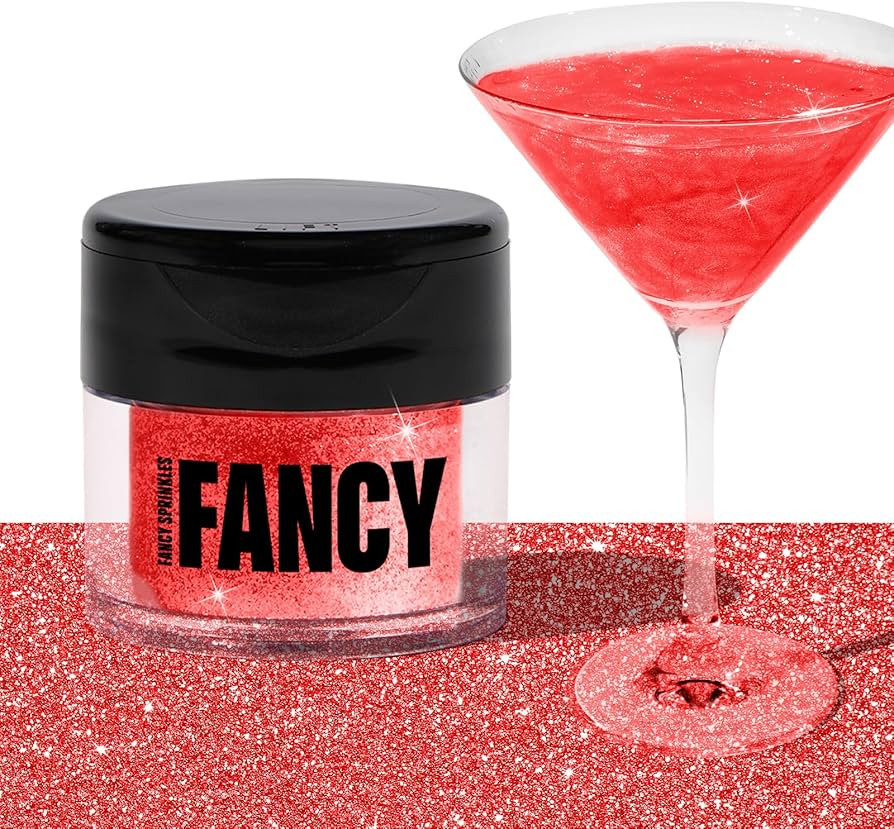 Fancy Sprinkles V-Day Ruby Red Premium Edible Glitter, 100% Edible Glitter for Sparkling Food & D... | Amazon (US)
