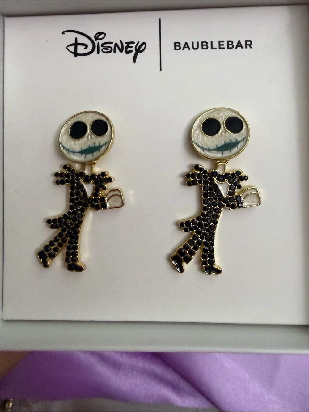 Disney BaubleBar Jack Skellington Black and White Earrings. Halloween | Poshmark