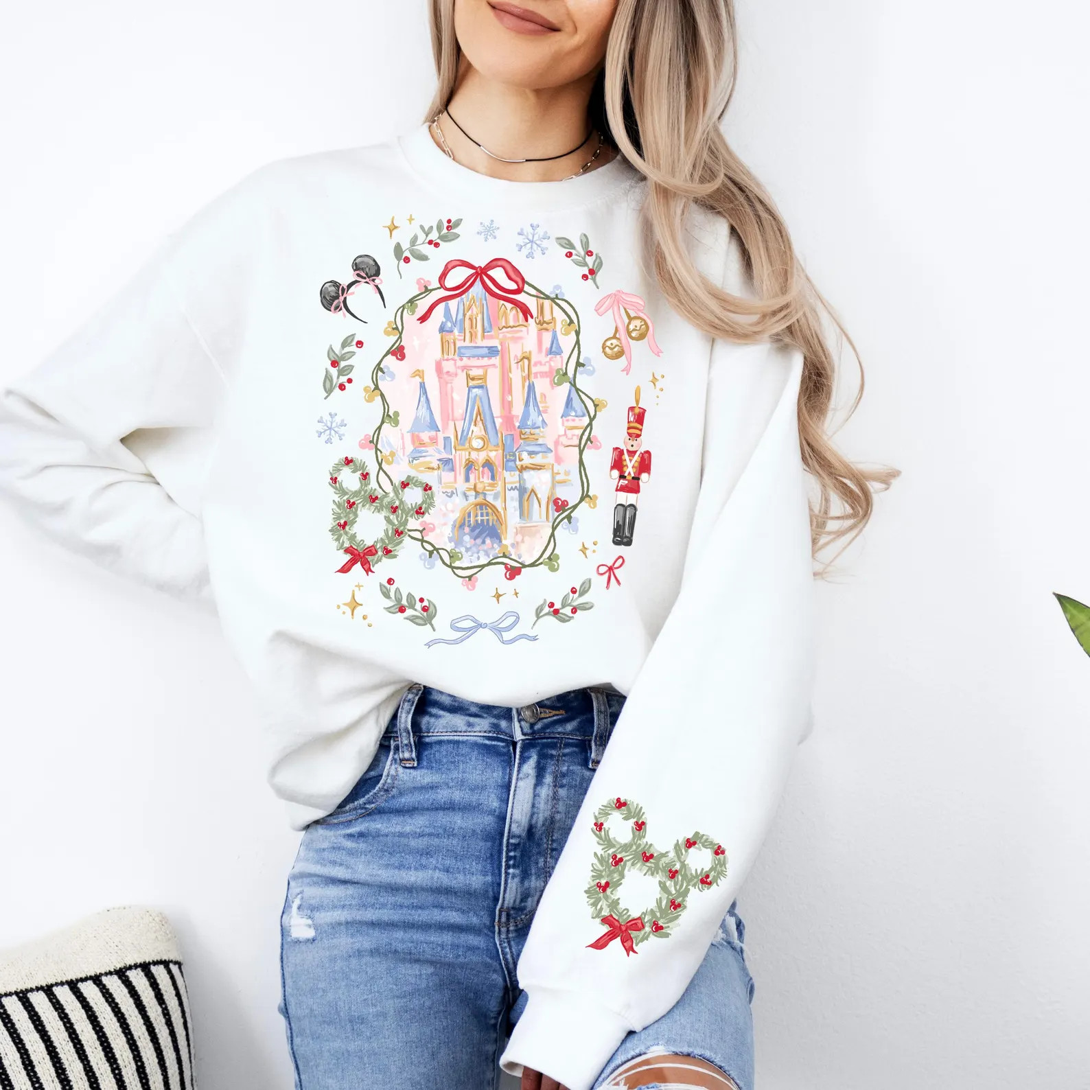 Comfort Colors® Disney Coquette Bow Christmas Shirt, Mickey Holiday Tee, Disney Magic Castle Xma... | Etsy (US)
