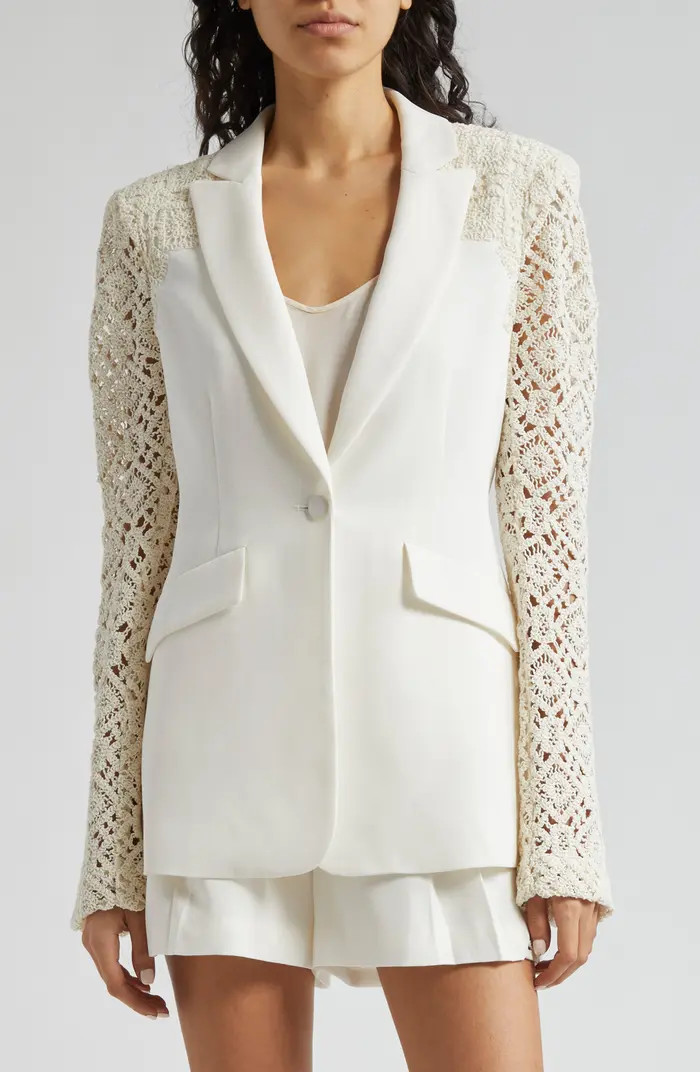 Cinq à Sept Cheyenne Knit Sleeve Blazer | Nordstrom | Nordstrom